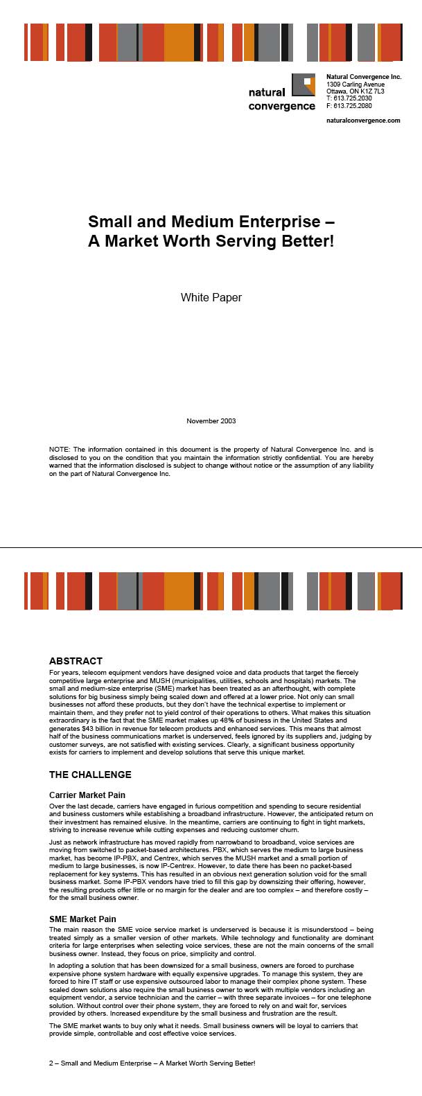 Natural Convergence white paper writing sample by the professional copywriters at pens4hire