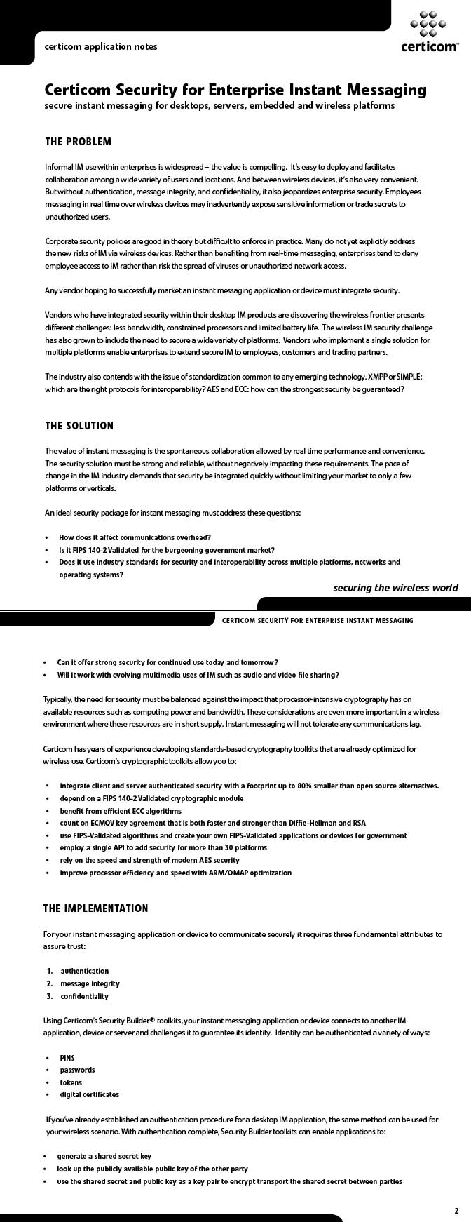 Certicom writing sample by pens4hire copywriters