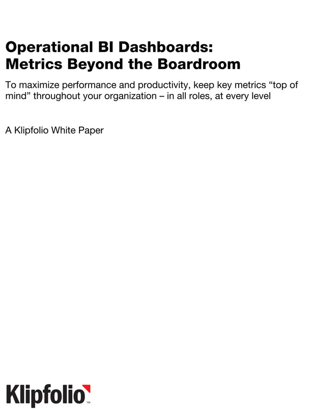 Klipfolio white paper writing sample by the professional copywriters at pens4hire