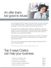 Costco brochure copywriting sample